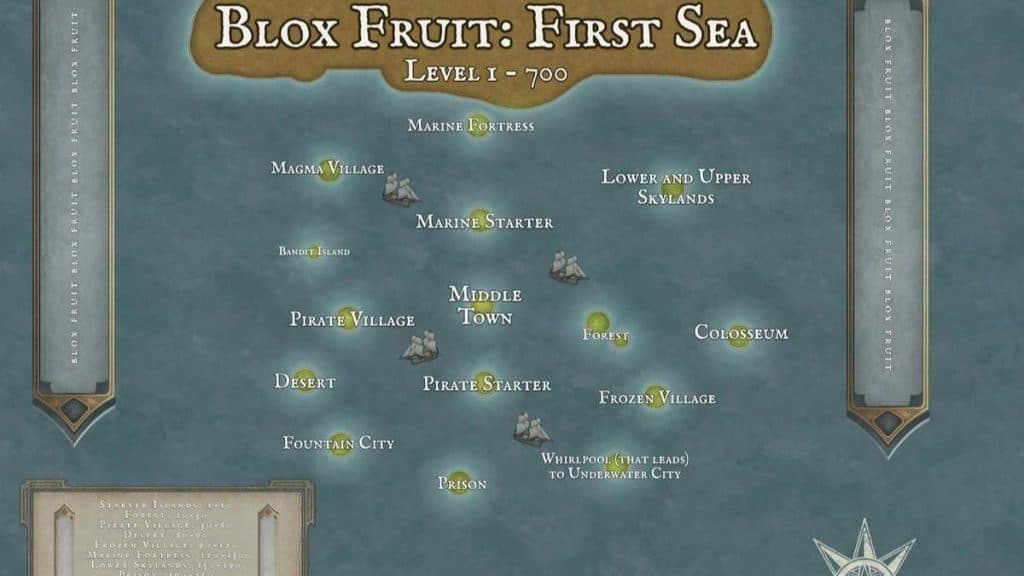 Roblox Blox Fruits map: All areas, NPCs & how to find them